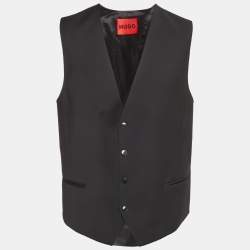 مملوكة مسبقًا Hugo Hugo Boss Black Wool Vest 3XL