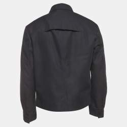 مملوكة مسبقًا Hugo By Hugo Boss Navy Blue Logo Detail Gabardine Barry Trucker Jacket S