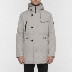 مملوكة مسبقًا Hugo Boss Grey Nylon Blend Hooded Calabria-W Utility Jacket M 