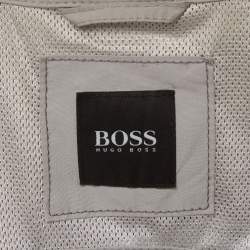 Pre Owned Hugo Boss Grey Nylon Blend Hooded Calabria-W Utility Jacket M 