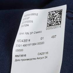 مملوكة مسبقًا Hugo Boss Navy Blue Jersey Logo Embroidered Rn 3P Classic T-Shirt M 