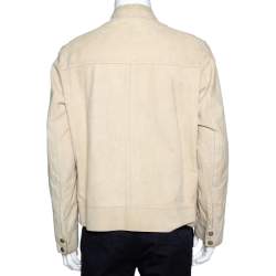 Boss By Hugo Boss Beige Suede Zip Front Calen Jacket XL