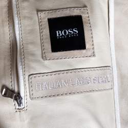 Boss By Hugo Boss Beige Suede Zip Front Calen Jacket XL