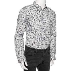 Hugo by Hugo Boss Abstract Printed Cotton Button Front Slim Fit Shirt M