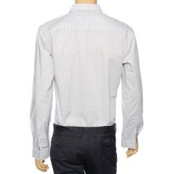Hugo by Hugo Boss White All Over Logo Printed Cotton Button Front Shirt L