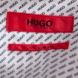 Hugo by Hugo Boss White All Over Logo Printed Cotton Button Front Shirt L