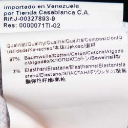 Pre Owned Hugo by Hugo Boss White-Blue Printed Cotton Extra Slim Fit Shirt XXL