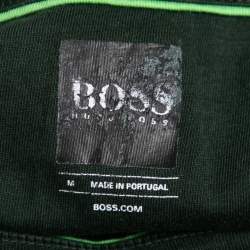 Pre Owned Hugo Boss Green Cotton Logo Printed Short Sleeve T-Shirt M