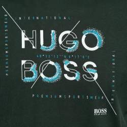 Pre Owned Hugo Boss Green Cotton Logo Printed Short Sleeve T-Shirt M