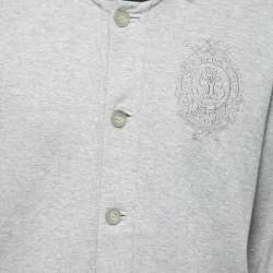 مملوكة مسبقًا Boss by Hugo Boss Grey Cotton Button Front Jacket L