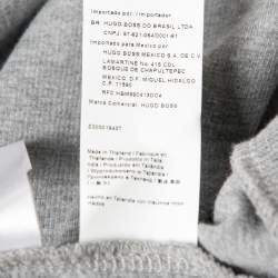 مملوكة مسبقًا Boss by Hugo Boss Grey Cotton Button Front Jacket L