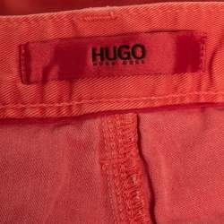 Pre Owned Hugo Boss Red Cotton Slim Fit Jeans L Waist 33"