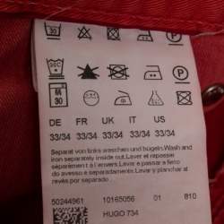 Pre Owned Hugo Boss Red Cotton Slim Fit Jeans L Waist 33"