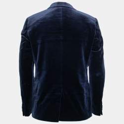 Pre Owned Hugo by Hugo Boss Dark Blue Velvet Extra Slim Single-Breasted Blazer L