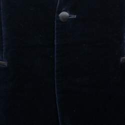 Pre Owned Hugo by Hugo Boss Dark Blue Velvet Extra Slim Single-Breasted Blazer L