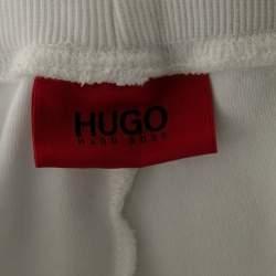Hugo Boss White Cotton Logo Tape Trimmed Joggers S