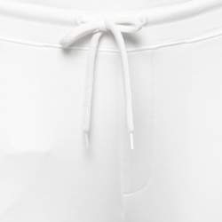 Hugo Boss White Cotton Logo Embroidered Joggers S