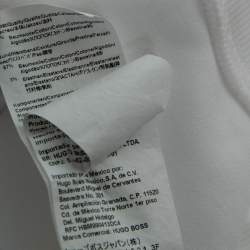 Hugo Boss White Cotton Logo Tape Trimmed Crewneck Sweatshirt M