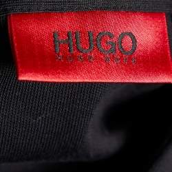 Pre Owned Hugo Boss Black Cotton Dellagio Zip Up Hooded Jacket M