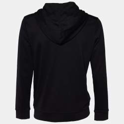 Pre Owned Hugo Boss Black Cotton Dellagio Zip Up Hooded Jacket M