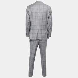 Hugo Boss Grey Check Patterned Wool Suit XL