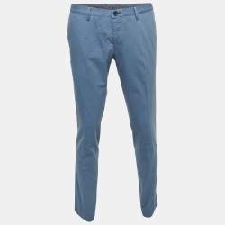 Hugo Boss Slate Blue Cotton Trousers L