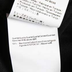 Pre Owned Hugo Boss Black Logo Printed Cotton Crew Neck T-Shirt S