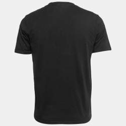 Pre Owned Hugo Boss Black Logo Printed Cotton Crew Neck T-Shirt S