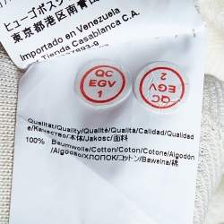 Pre Owned Boss Hugo Boss Beige Patterned Cotton Knit Long Sleeve T-Shirt M