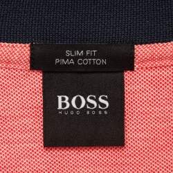 Hugo Boss Pink Pima Cotton Polo T-Shirt L