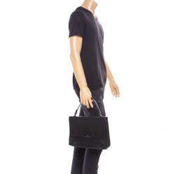 Hugo Boss Black Leather Top Handle Briefcase 