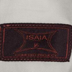 Pre Owned بنطلون صوف رمادي إيسايا نابولي برباط مقاس كبير