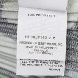 Issey Miyake Homme Plisse Green Printed Stretch Crepe Pleated Trousers M