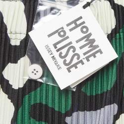 Issey Miyake Homme Plisse Green Printed Stretch Crepe Pleated Trousers M