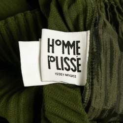 Issey Miyake Homme Plisse Olive Green Knit Pleated Trousers S