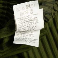 Issey Miyake Homme Plisse Olive Green Knit Pleated Trousers S