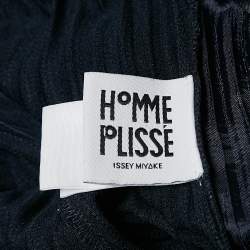 Issey Miyake Homme Plisse Navy Blue Knit Pleated Trousers S