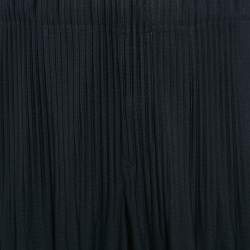 Issey Miyake Homme Plisse Navy Blue Knit Pleated Trousers S