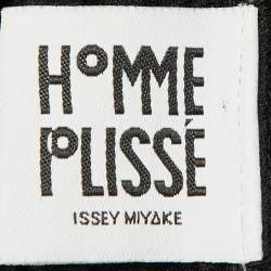 Pre Owned Issey Miyake Homme Plisse Black Crepe Pleated Wide Leg Trousers M