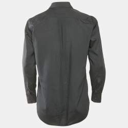 Issey Miyake Men Black Crepe Pintucks Detail Shirt S