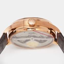 IWC Schaffhausen Silver 18K Rose Gold Alligator Leather Portuguese IW5001-01 Men's Wristwatch 42.30 mm