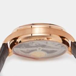 IWC Schaffhausen Silver 18K Rose Gold Alligator Leather Portuguese IW5001-01 Men's Wristwatch 42.30 mm