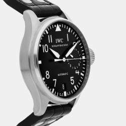 IWC Black Stainless Steel Big Pilot's IW5004-01 Automatic Men's Wristwatch 46 mm