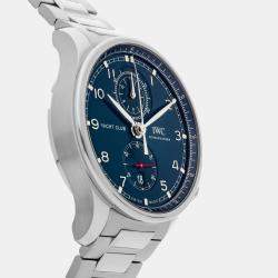 IWC Blue Stainless Steel Portugieser IW3907-01 Automatic Men's Wristwatch 44 mm