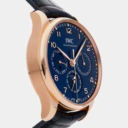 IWC Blue 18k Rose Gold Portugieser IW3442-05 Automatic Men's Wristwatch 42 mm