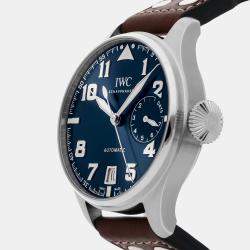 IWC Blue Stainless Steel Big Pilot's IW5009-08 Automatic Men's Wristwatch 46 mm