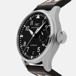 IWC Black Stainless Steel Big Pilot's Automatic Men's Wristwatch 46 mm