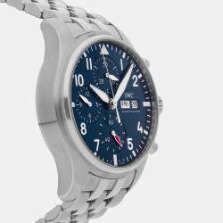 IWC Blue Stainless Steel Pilot's IW3881-02 Automatic Men's Wristwatch 41 mm