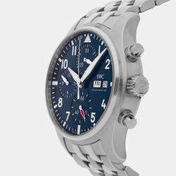 IWC Blue Stainless Steel Pilot's IW3881-02 Automatic Men's Wristwatch 41 mm