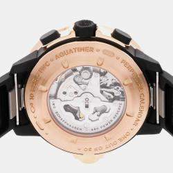 IWC Black 18k Rose Gold Aquatimer Automatic Men's Wristwatch 49 mm